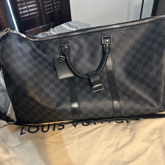 LOUIS VUITTON Keepall Bandoulière 55 black - Picture 4 of 5
